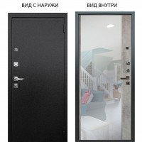 Люкс про 3К металл Черный шелк / Магнум Светлый бетон