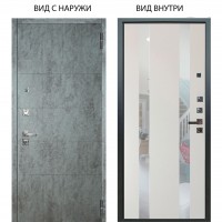 Люкс про 3К / Агат Темный бетон / Дуэт Белое дерево вставки Николь