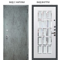 Люкс про 3К / Агат Темный бетон / Мэрелин Софт милк зеркало с фацетом и пескоструем