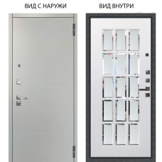 Люкс про 3К / Агат Вельвет белый горизонт / Мэрелин Софт милк зеркало с фацетом и пескоструем