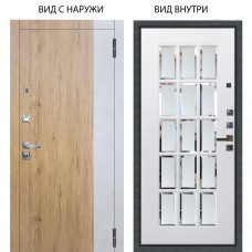 Люкс про 3К / Эксперт Рустик соломенный - Бетон урбан милк / Мэрелин Софт милк зеркало с фацетом и пескоструем