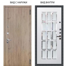 Люкс про 3К / Элегант Рустик соломенный / Мэрелин Софт милк зеркало с фацетом и пескоструем