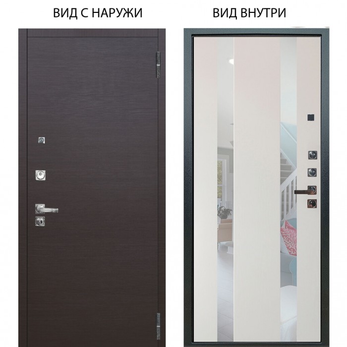 Люкс про 3К / Элегант Венге горизонт / Дуэт Белое дерево вставки Николь