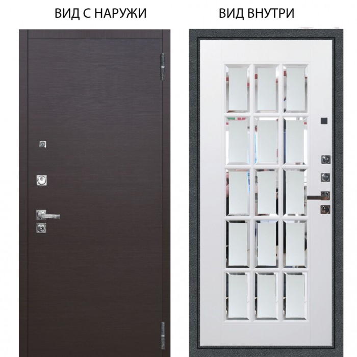 Люкс про 3К / Элегант Венге горизонт / Мэрелин Софт милк зеркало с фацетом и пескоструем