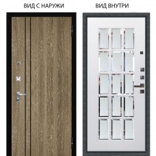 Люкс про 3К / Гейджи Орех мраморный / Мэрелин Софт милк зеркало с фацетом и пескоструем