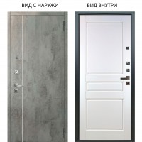 Люкс про 3К / Лофт Темный бетон / Каролина Белая эмаль