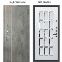 Люкс про 3К / Лофт Темный бетон / Мэрелин Софт милк зеркало с фацетом и пескоструем