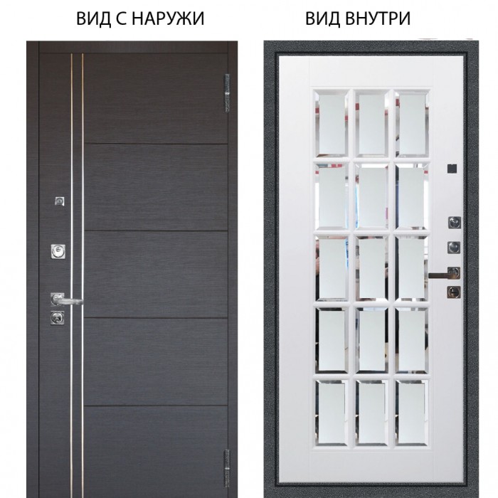 Люкс про 3К / Лофт Венге горизонт / Мэрелин Софт милк зеркало с фацетом и пескоструем