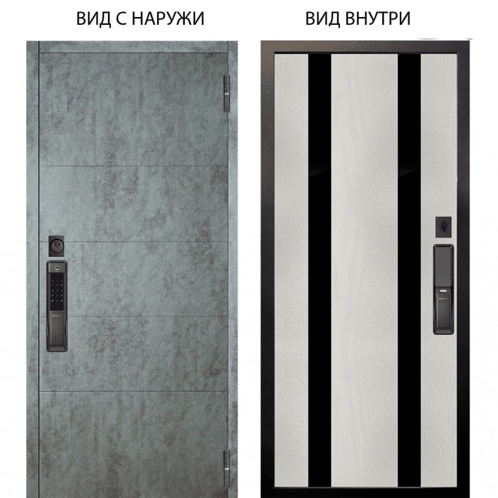 SMART / Агат Темный бетон / Дуэт Белое дерево вставки Кензо