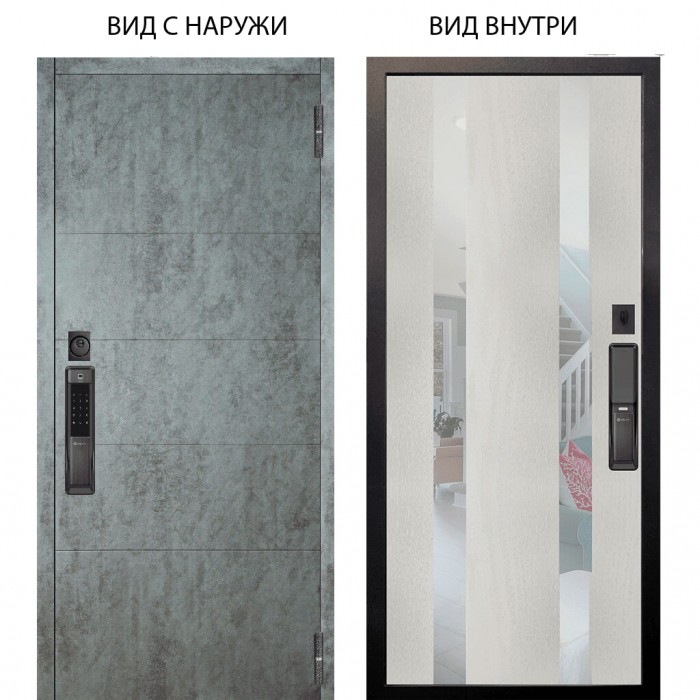 SMART / Агат Темный бетон / Дуэт Белое дерево вставки Николь