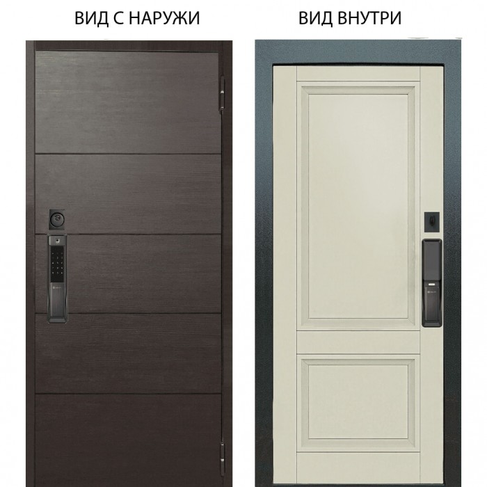 Входная дверь ARGUS SMART внешняя панель Агат Венге горизонт внутренняя Анастасия 2 Ваниль винил