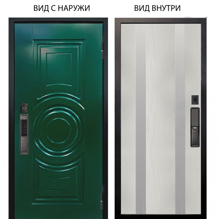 SMART / Бенадир RAL6005 / Дуэт Белое дерево вставки Изабель