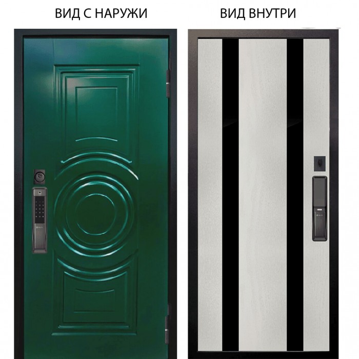 SMART / Бенадир RAL6005 / Дуэт Белое дерево вставки Кензо