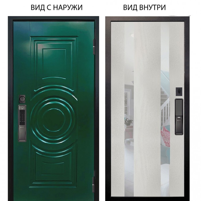 SMART / Бенадир RAL6005 / Дуэт Белое дерево вставки Николь