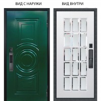 SMART / Бенадир RAL6005 / Мэрелин Софт милк зеркало с фацетом и пескоструем