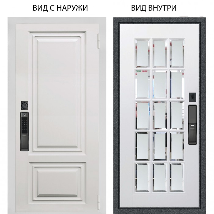 SMART / Элион ВМР белый / Мэрелин Софт милк зеркало с фацетом и пескоструем