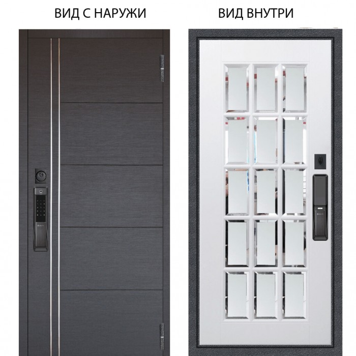 SMART / Лофт Венге горизонт / Мэрелин Софт милк зеркало с фацетом и пескоструем