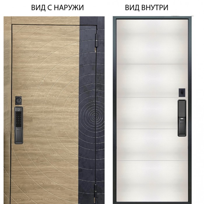 SMART / Раунд Дуб европ. красный горизонт - бетон урбан индиго / Агат Вельвет белый горизонт