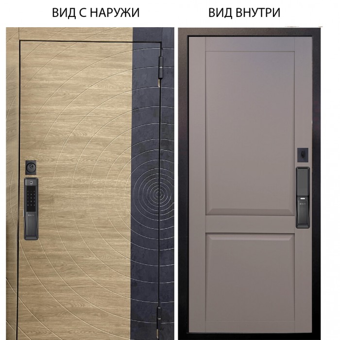 SMART / Раунд Дуб европ. красный горизонт - бетон урбан индиго / Ариана Серая эмаль