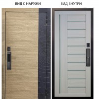 SMART / Раунд Дуб европ. красный горизонт - бетон урбан индиго / Диана Белая лиственница