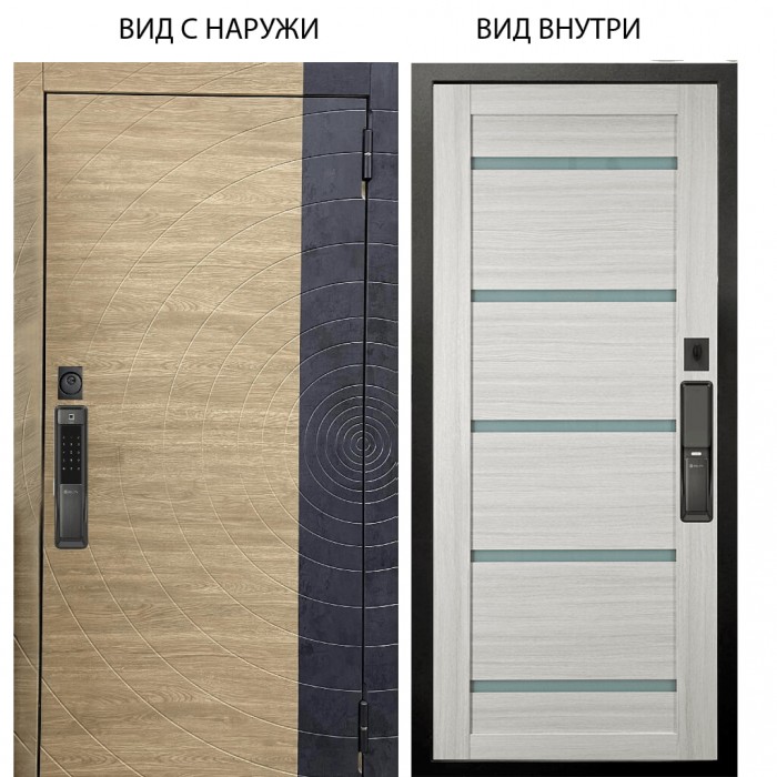 SMART / Раунд Дуб европ. красный горизонт - бетон урбан индиго / Александра Белая лиственница