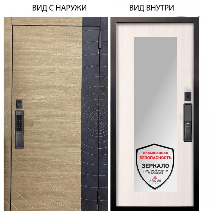 SMART / Раунд Дуб европ. красный горизонт - бетон урбан индиго / Милли Ларче светлый