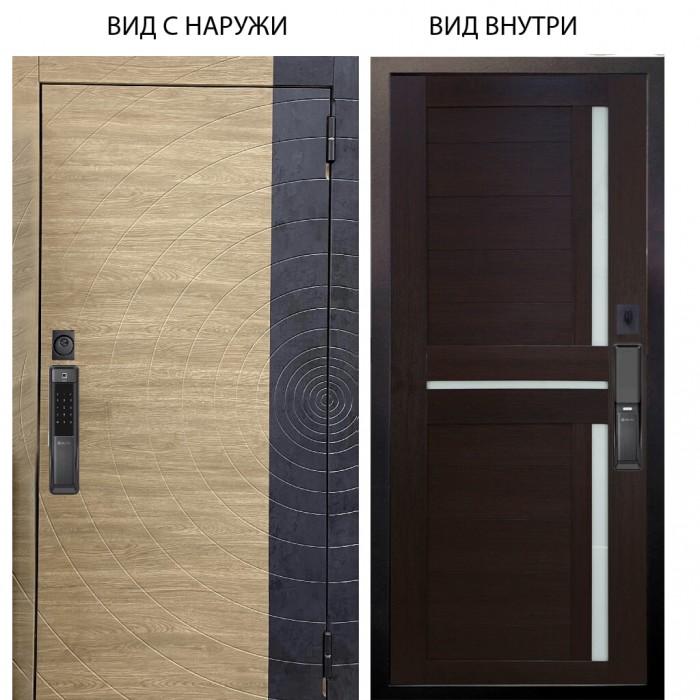 SMART / Раунд Дуб европ. красный горизонт - бетон урбан индиго / Мирра Вельвет