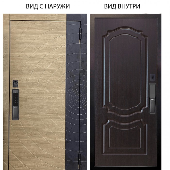 SMART / Раунд Дуб европ. красный горизонт - бетон урбан индиго / Мишель Венге