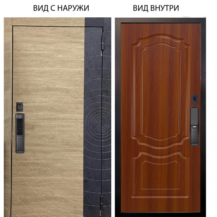 SMART / Раунд Дуб европ. красный горизонт - бетон урбан индиго / Мишель Дуб рустикальный