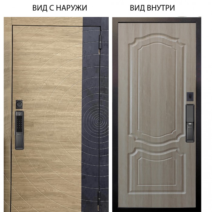 SMART / Раунд Дуб европ. красный горизонт - бетон урбан индиго / Мишель Ларче светлый