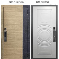 SMART / Раунд Дуб европ. красный горизонт - бетон урбан индиго / Могадиш Софт милк