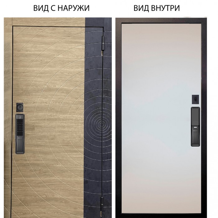 SMART / Раунд Дуб европ. красный горизонт - бетон урбан индиго / Под покраску