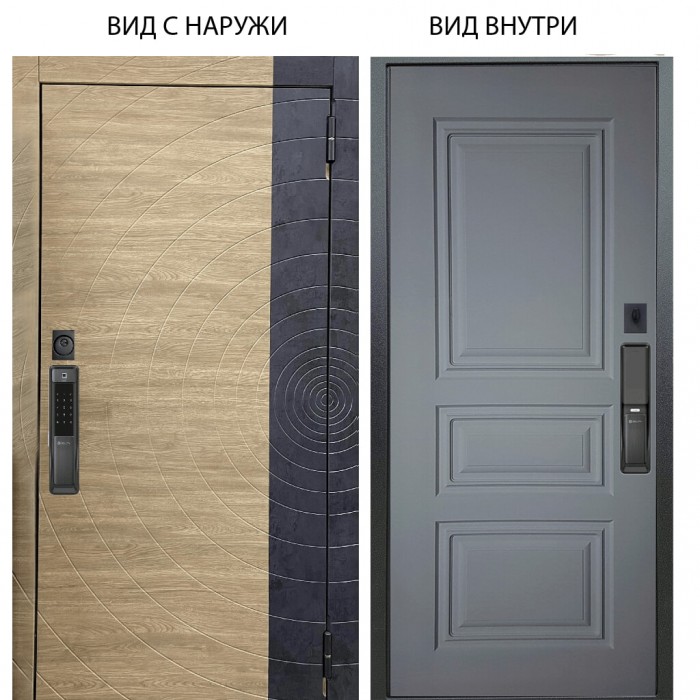 SMART / Раунд Дуб европ. красный горизонт - бетон урбан индиго / Скиф Силк маус