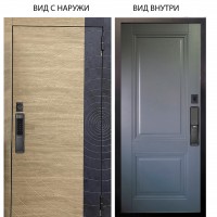 SMART / Раунд Дуб европ. красный горизонт - бетон урбан индиго / Соло Антрацит