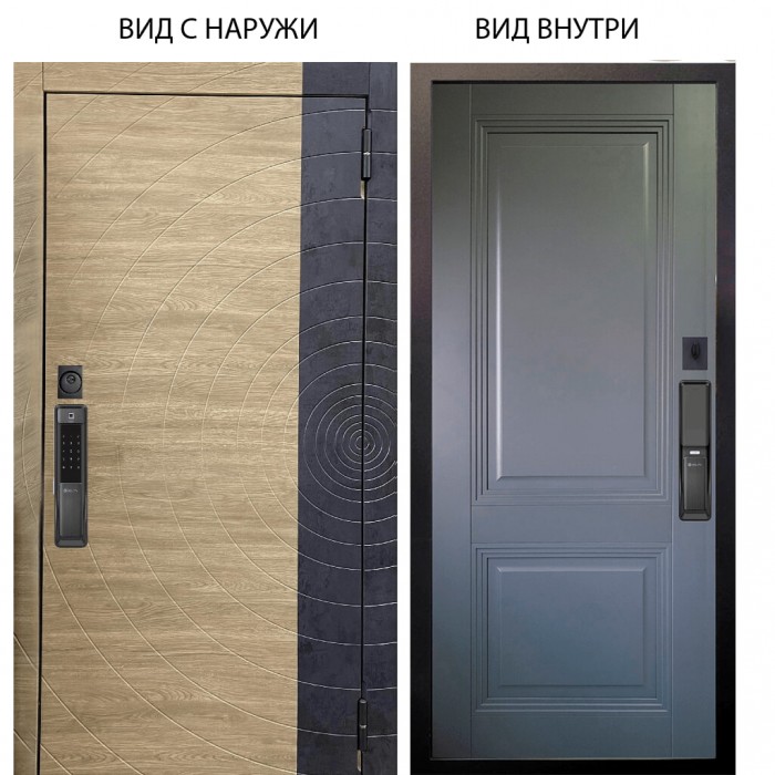 SMART / Раунд Дуб европ. красный горизонт - бетон урбан индиго / Соло Антрацит