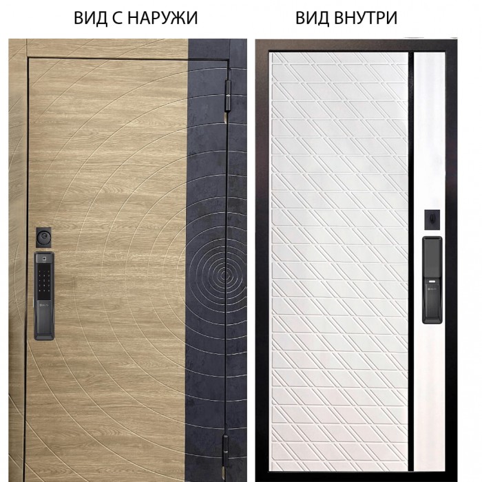 SMART / Раунд Дуб европ. красный горизонт - бетон урбан индиго / Тори Софт милк