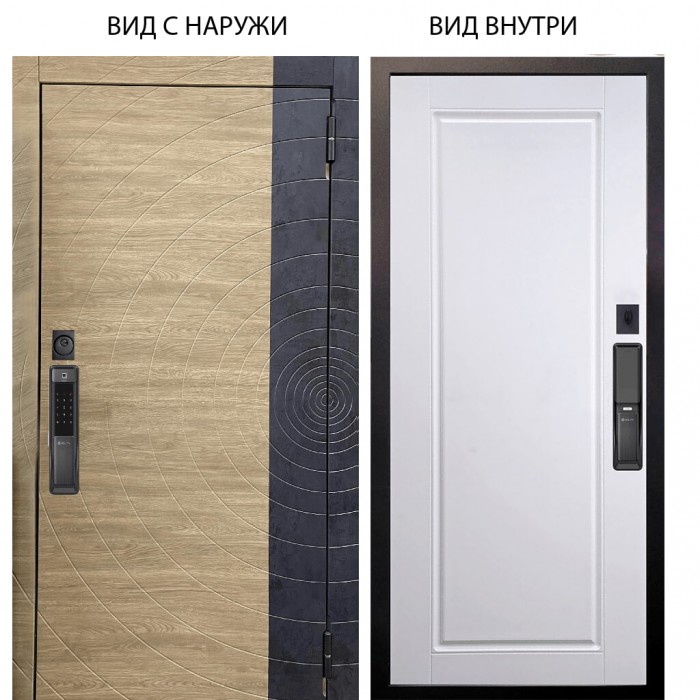 SMART / Раунд Дуб европ. красный горизонт - бетон урбан индиго / Тревор Софт милк