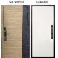 SMART / Раунд Дуб европ. красный горизонт - бетон урбан индиго / Элегант Софт милк