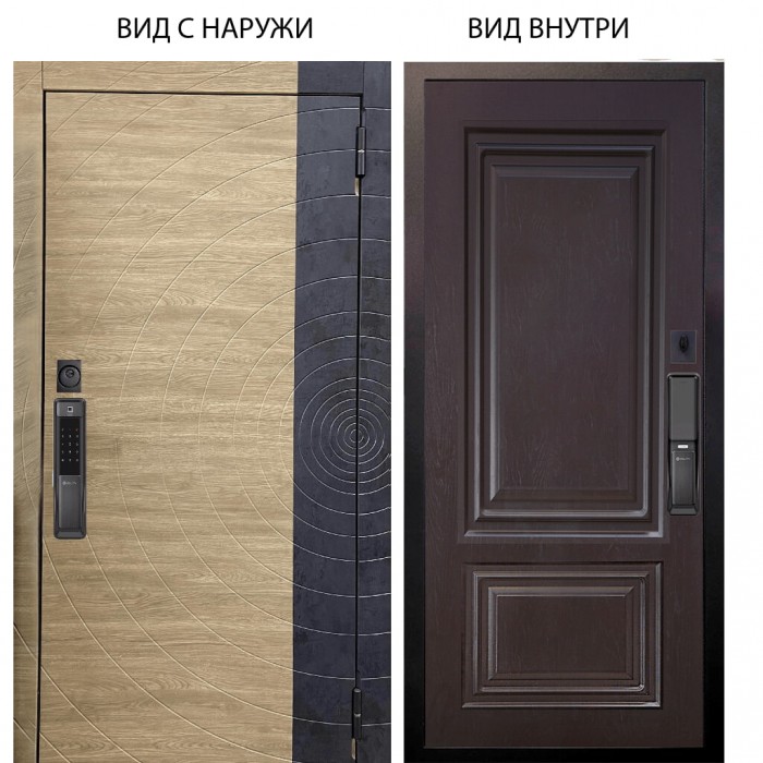 SMART / Раунд Дуб европ. красный горизонт - бетон урбан индиго / Элион Горький шоколад