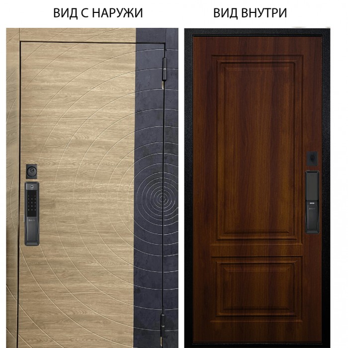 SMART / Раунд Дуб европ. красный горизонт - бетон урбан индиго / Элион Дуб рустикальный