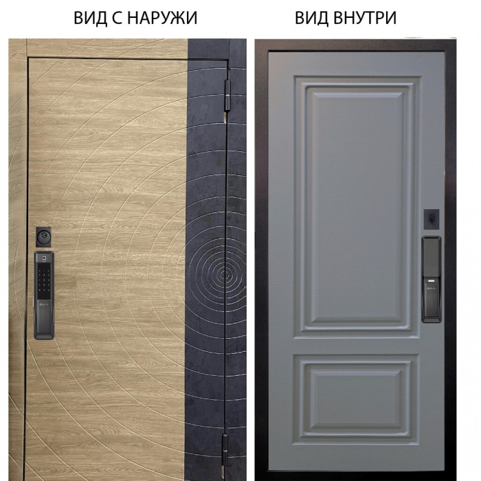 SMART / Раунд Дуб европ. красный горизонт - бетон урбан индиго / Элион Силк маус