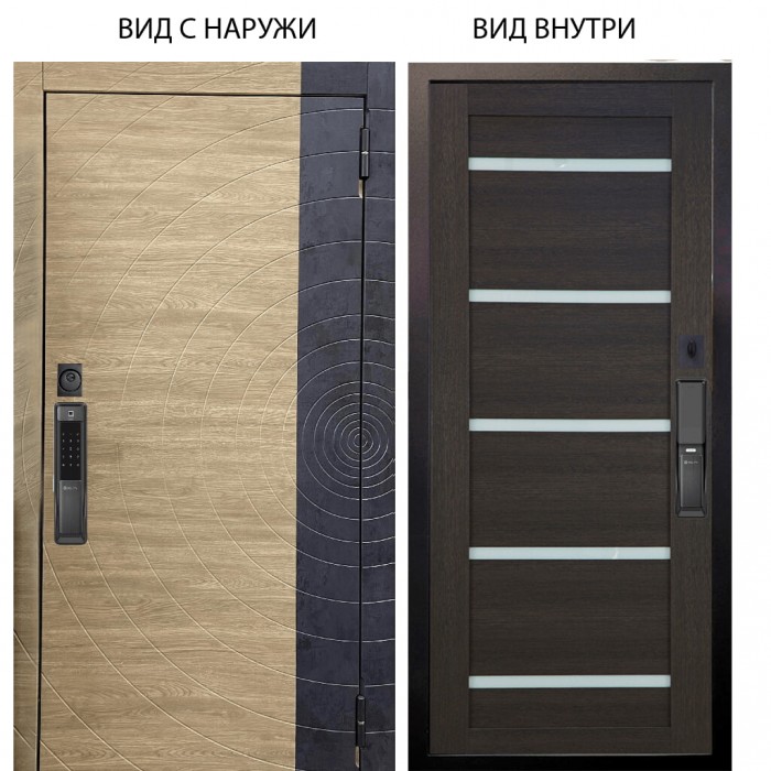 SMART / Раунд Дуб европ. красный горизонт - бетон урбан индиго / Александра Лунная ночь