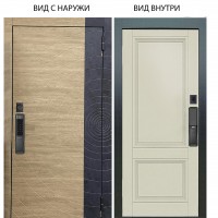 SMART / Раунд Дуб европ. красный горизонт - бетон урбан индиго / Анастасия 2 Ваниль винил