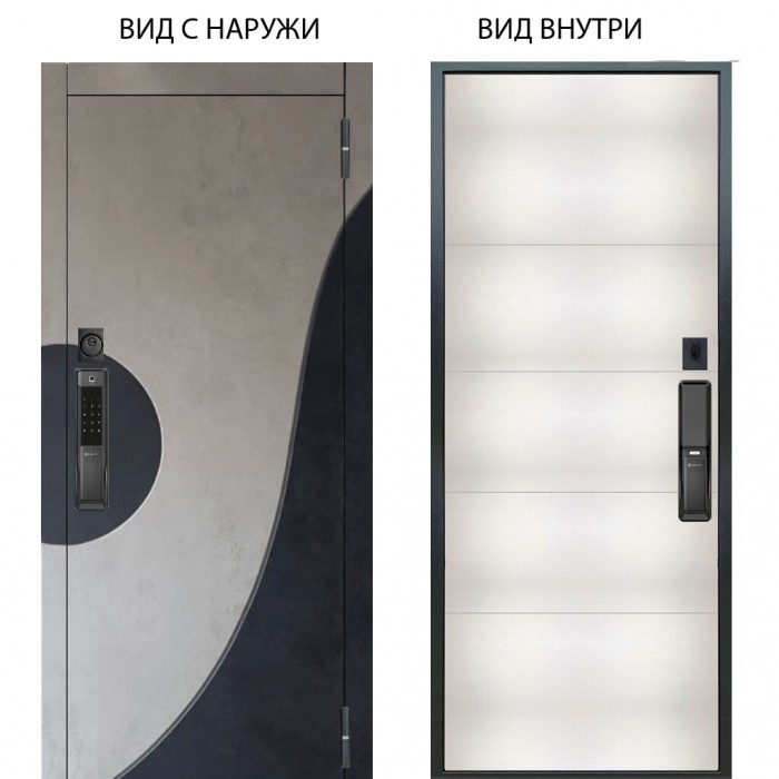 SMART / Стен Бетон урбан милк - бетон урбан индиго / Агат Вельвет белый горизонт