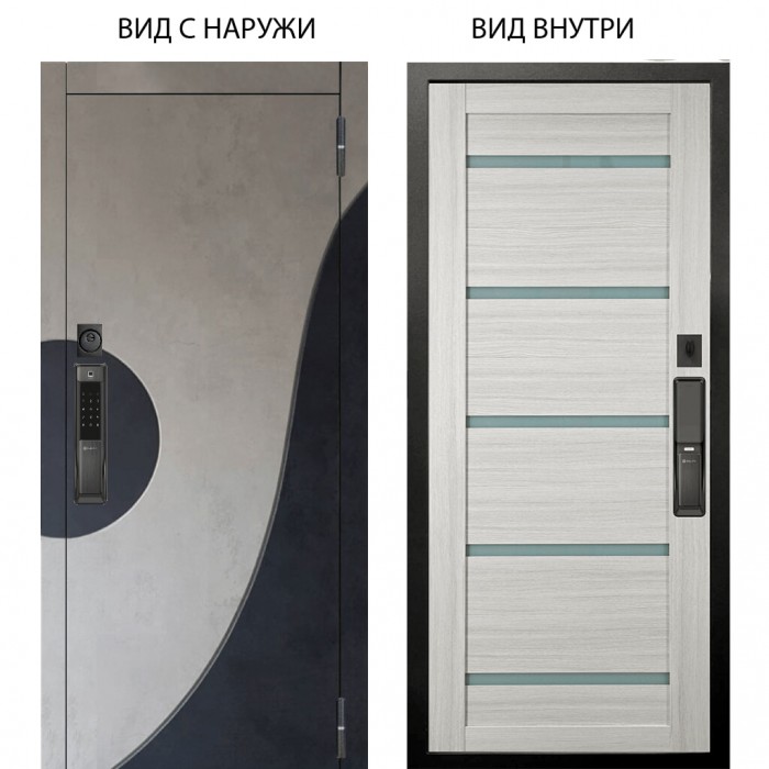 SMART / Стен Бетон урбан милк - бетон урбан индиго / Александра Белая лиственница