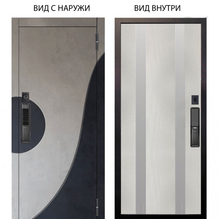 SMART / Стен Бетон урбан милк - бетон урбан индиго / Дуэт Белое дерево вставки Изабель