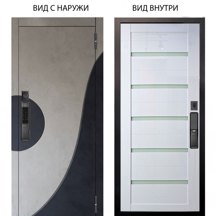 SMART / Стен Бетон урбан милк - бетон урбан индиго / Александра Белый глянец