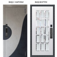 SMART / Стен Бетон урбан милк - бетон урбан индиго / Мэрелин Софт милк зеркало с фацетом и пескоструем