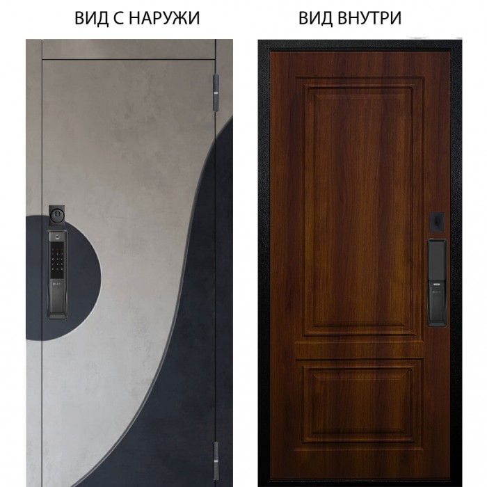 SMART / Стен Бетон урбан милк - бетон урбан индиго / Элион Дуб рустикальный