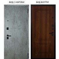 Берлога Нова / Агат Темный бетон горизонт / Элион Дуб рустикальный